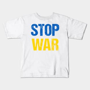 Stop War (Ukrainian flag colors) Kids T-Shirt